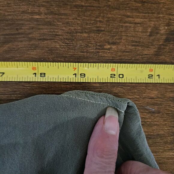 Giorgio Armani Blouse Womens Green Semi Sheer Colorblock Two-Toned Button Front - Picture 11 of 13